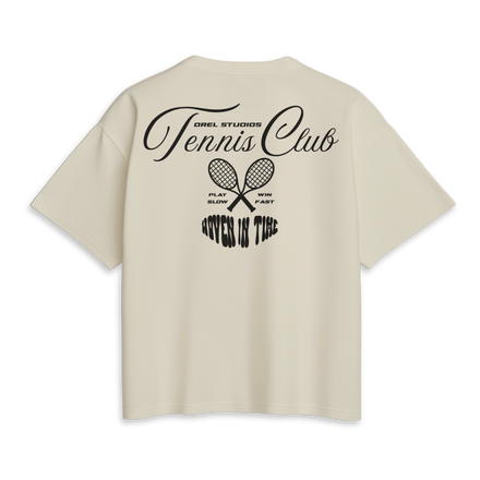 tennis club tee black raw