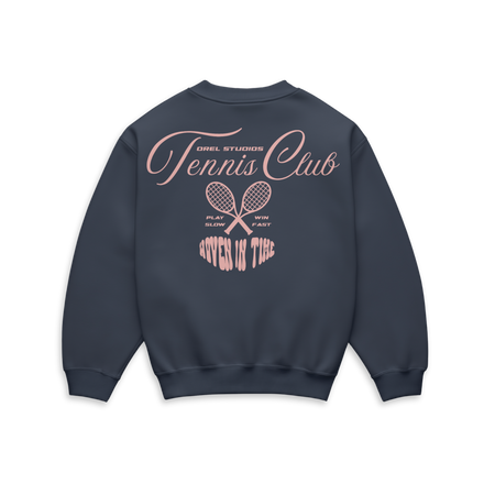 tennis club sweater rose navy