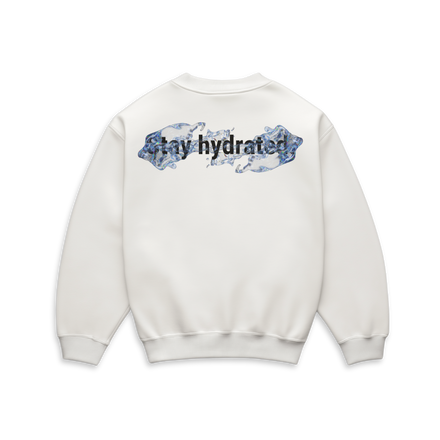 stay hydrated. sweater white